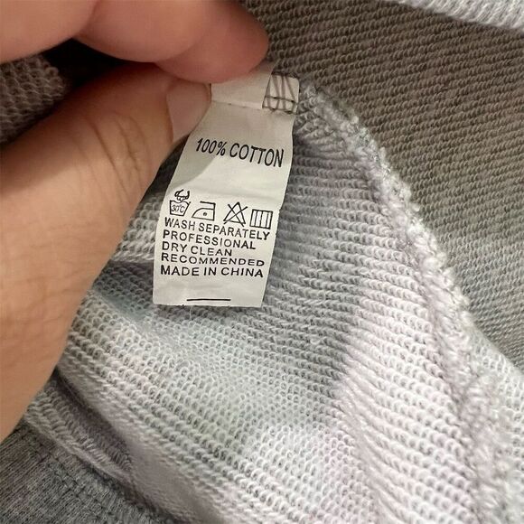 Halloween Black Cat & Pumpkin Graphic Sweatshirt Gray Unisex M - Picture 3 of 3